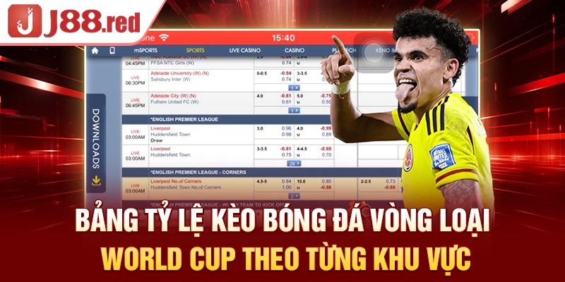 Bảng tỷ lệ kèo bóng đá vòng loại World Cup theo từng khu vực
